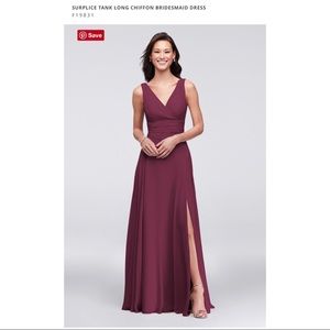 David’s bridal surplice tank long chiffon dress